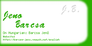 jeno barcsa business card